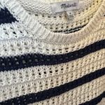Madewell  Crochet Women’s Medium Tank Top with Navy and White Stripes Photo 3