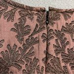 Ann Taylor ⭐️  Mauve Pink Leaf Print Metallic Shimmer Peplum Tank Top Small EUC Photo 4