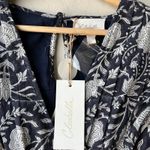 Cleobella NEW  Dress Cherie Navy Floral Ruffled V-Neck Midi Dress Size‎ Large Photo 5