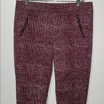 Love Fire Burgundy Pants w Micro Tweed Print Women’s Juniors 11 Stretch Red Size undefined Photo 1