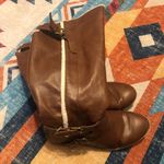 Brown Buckle Riding Boots Size 10 Photo 2