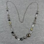 Faceted Faux Gemstone Beaded Necklace with Silver Tone Chain & Lobster Clasp Photo 1