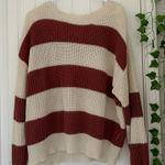 FAVLUX  Cream and Brown Striped Sweater Photo 0