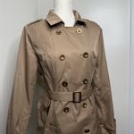 Roz & Ali  Beige Tan Belted Trench Coat Double Breasted Women’s Size Medium Photo 1