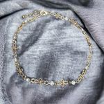 Cross And Rhinestone Link Anklet Gold Photo 0