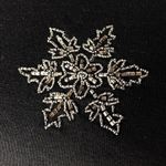 Talbots  • NWT Beaded Snowflake Winter Black Long Sleeve Tee Photo 1