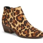 Joie  Barlow Sz US 5 Calf Hair Leopard Print Low Heel Booties Size EU 36 Photo 0