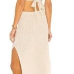 L'Academie Magnolia Linen Midi Dress in Tan Halter Open Back Sz Small Photo 1