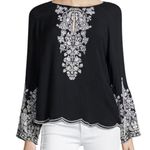 Love Sam  black boho‎ embroidered blouse Photo 0