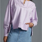 Anthropologie Pilcro Pintuck Sweatshirt Lavender XS NWT Photo 0