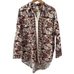 Anthropologie ‎ Poplin Long-Sleeve Button-down Oversized Printed Top Size Small Photo 3