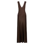 NWT Ronny Kobo Silk Charmeuse & Lace Maxi Dress Size XL Brown Photo 7