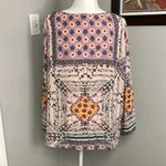 Black Rainn  Blouse with Crochet Shoulders 2X Boho Bohemian Flowy Light Purple Photo 3