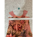 Woman’s Multi Pink Floral Print Blouse Sleeveless Studded Flowy Dress Barn Large Photo 4