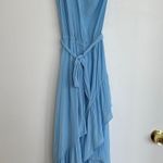Ramy Brook  Nicola One-Shoulder Tiered Ruffle Maxi Dress, Misty Blue, Medium, EUC Photo 1