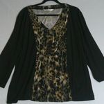 Nygard‎ Womens 2X Leopard Animal Print Blouse Top Preppy Career Office Going Out Size XXL Photo 0
