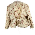 Worthington Cream Pink Floral Blazer 22W metallic lace up tie back jacket plus Photo 1