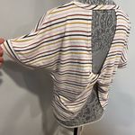 Lulus  Terry Cloth Striped Open Twist Back Oversized Flowy Cap Sleeve Top. XS Photo 10