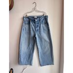 Citizens of Humanity Ayla Raw Hem Crop Jeans 32 Soda Pop Wide Leg Denim Blue Photo 3