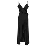 Shona joy  Black Luxe Bias Frill Wrap MIDI Dress sz 4 Photo 5