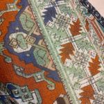 Umgee  USA Size Medium M Sheer Flowy Blouse Long Half Sleeve Print Dark Colors Photo 5