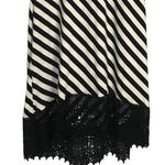 Nina Leonard Black and White Striped Dress with Crocheted Hem Size M Photo 4