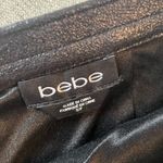 Bebe ‎ Metallic Black Wrap Style Mini Short Pencil Skirt Zip Back Small Photo 2