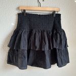J.Crew Black Smocked Ruffle Mini Skirt Photo 1