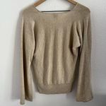 Ann Taylor Petite Merino Wool Blend Metallic Bell Sleeve V Neck Top Small Petite Photo 4