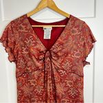 Faded Glory VTG Y2K  Babydoll Paisley Floral Dress Mesh Overlay Size XL 16-18 Photo 3