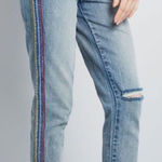 BLANK NYC  Rainbow Embroidered Cropped Jeans Women’s 27 Photo 0