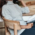 Summersalt The Luxe Cashmere Blend Funnel Neck Mix Stitch Sweater New Grey XS Photo 1