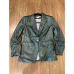 Veronica Beard  Hollis Emerald Faux Vegan Leather Dickey Jacket Blazer Size 4 Photo 1