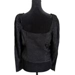 H&M Sweetheart Neckline Puff Sleeve Top Size 10 Dark Romantic Smocked Victorian Photo 4