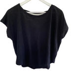 Athleta  short sleeve black crop small crew neck athletic Photo 0