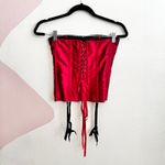 Frederick's of Hollywood Frederick’s of Hollywood Red Embroidered Corset Lace Up Lingerie Vampire Sz 32 Photo 1