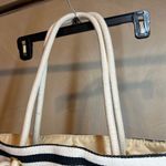 Lancôme Paris Large Tote Shoulder Bag Black, Cream Stripes Metallic Silver, Vaca Black Photo 3