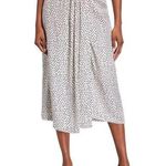 Vince NWOT Star Dot Drape Skirt silk white black pattern size 4 midi len… Photo 0