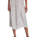 Vince NWOT  Star Dot Drape Skirt silk white black pattern size 4 midi len… Photo 0