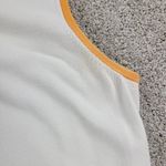 Talbots  Womens Tank Top Large White Orange Trim Crew Neck Stretch Casual Comfort Photo 5