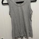 Gray Sleeveless Muscle Tee with Crew Neck Photo 0
