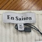 En Saison White Puff Sleeve Ribbed Knit Top Cotton modern Sz Large Photo 9