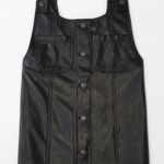 American Eagle American‎ Eagle Outfitters Black Leather Dress. Sz S Photo 3