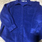 Eddie Bauer  women’s XXL Brushed Fleece Button Up Blue JACKET Photo 3