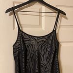 90s vintage Venezia women’s black asymmetrical zebra print slip dress, size 14 Photo 1