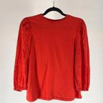 A New Day Chic Red Long Sleeve Top with Textured Sleeves Photo 0