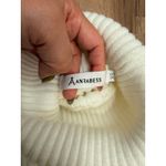 ANRABESS Ivory Ribbed Knit Sweater Pullover Mock Neck XS Soft Stretchy Size 0 Photo 2