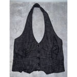 Women's y2k Geri C New York Black Halter Vest L Size L Photo 9