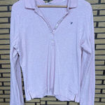 American Eagle Pink Polo Long Sleeve‎ Shirt Size XL Photo 0