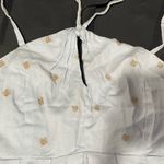 Anthropologie NWT Moulinette Soeurs Embroidered Peplum Halter top small sky blue Photo 4